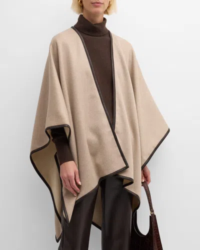 Sofia Cashmere Angular Reversible Cashmere Cape In Neutral