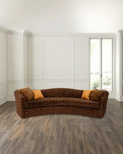 Haute House Kylee Leopard-print Sofa, 90" In Brown
