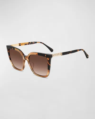 Kate Spade Marlowe Acetate Square Sunglasses In Brown