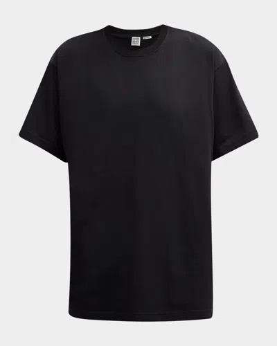 Totême Short-sleeve Straight Cotton T-shirt In Black