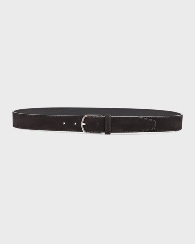 Totême Bold Suede Belt In Brown