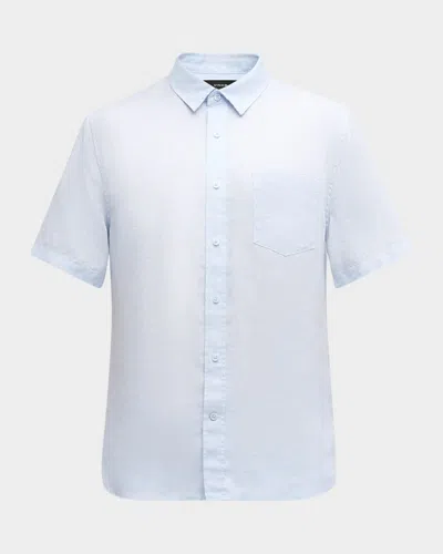 Vince Men's Linen Sport Shirt In Blue