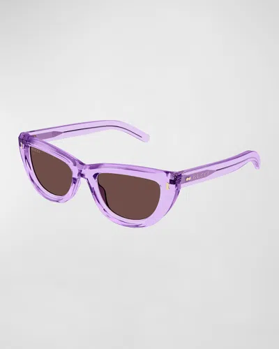 Gucci Logo Acetate Cat-eye Sunglasses In Purple