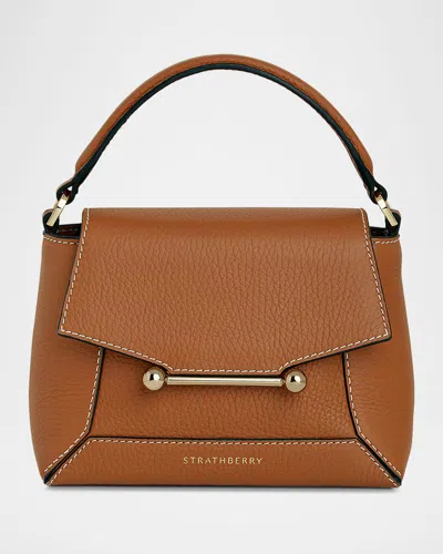 Strathberry Mosaic Nano Leather Top-handle Bag In Brown