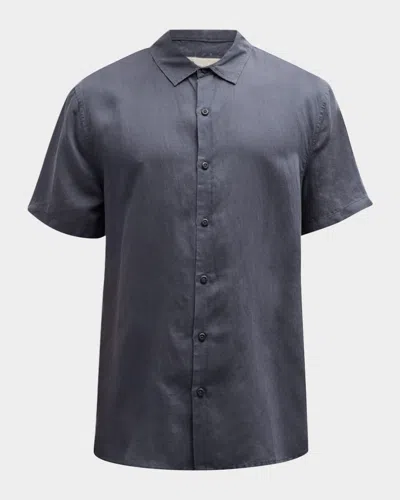 Onia Men's Jack Air Linen Short-sleeve Shirt In Gray