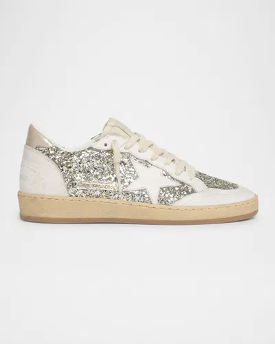 Golden Goose Ball Star Glitter Leather Low-top Sneakers In Multi