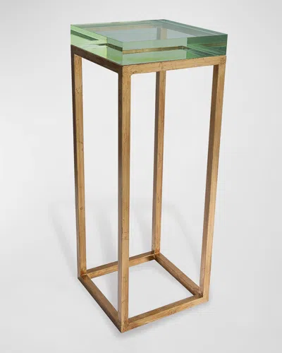 Port 68 Drake Acrylic & Gold Leaf Accent Table In Green