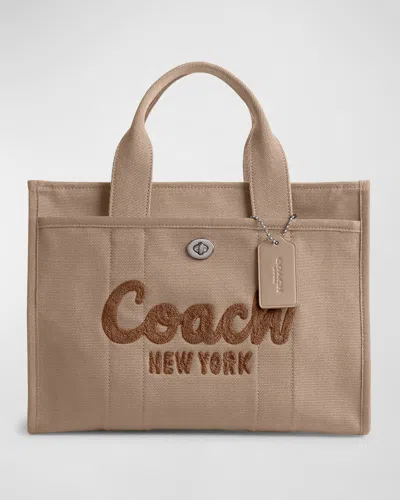 Coach Cargo Logo Canvas Tote Bag In Neutral