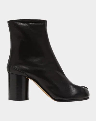 Maison Margiela Tabi Leather Ankle Boots In Black