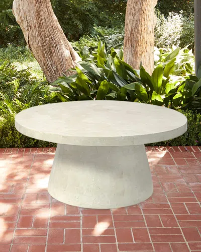 Palecek Foley Stone Outdoor Coffee Table In White