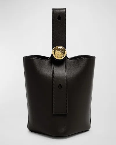 Loewe Mini Pebbled Leather Bucket Bag In Black