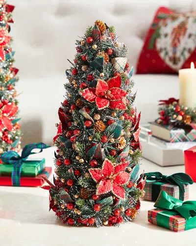 Salzburg Creations 18" Regal Poinsettia Christmas Tree In Multi