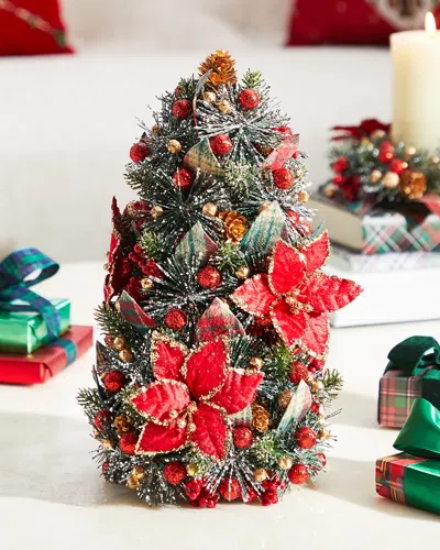 Salzburg Creations 12" Regal Poinsettia Christmas Tree In Multi