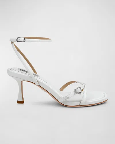 Badgley Mischka Brynna Metallic Ankle-strap Sandals In White