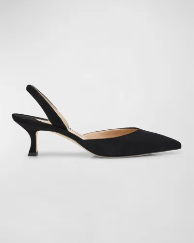 Manolo Blahnik Carolyne Kitten-heel Halter Pumps In Black