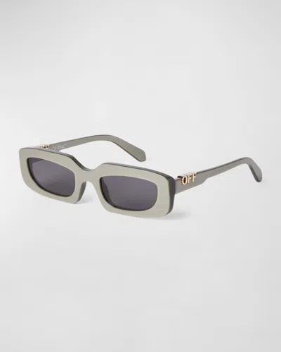 Off-white Men's Renton Acetate Oval Sunglasses In Gray