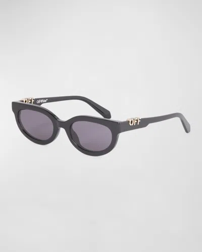 Off-white Sparks Acetate Cat-eye Sunglasses In Black