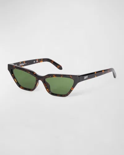 Off-white Madison Green Cat Eye Ladies Sunglasses Oeri13b 6055 56 In Green