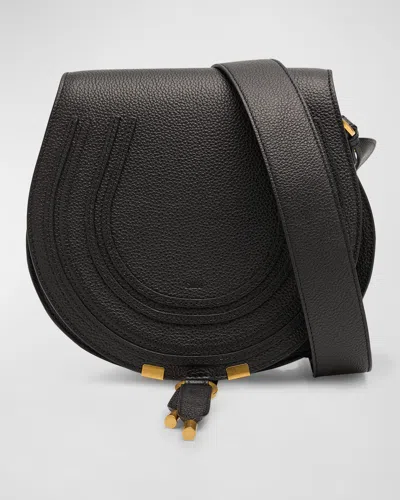 Chloé Marcie Medium Slim Crossbody Bag In Grained Calfskin In Black