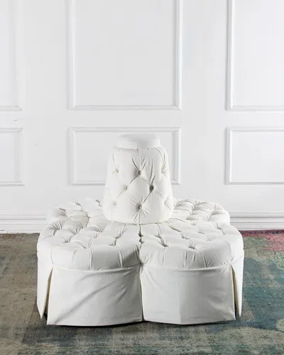 Peninsula Home Collection Fleur Velvet Island Sofa, 55" In White