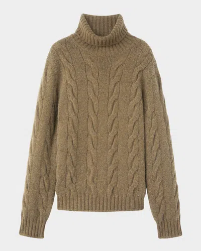 Loro Piana Napier Cable-knit Cashmere Turtleneck Sweater In Multi