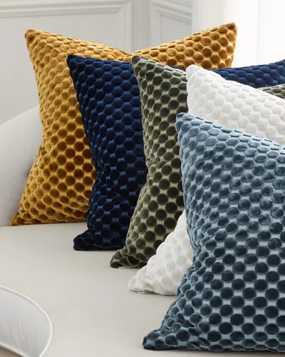 D.v. Kap Home Dance Velvet Polka Dot Decorative Pillow, 24" Square In White