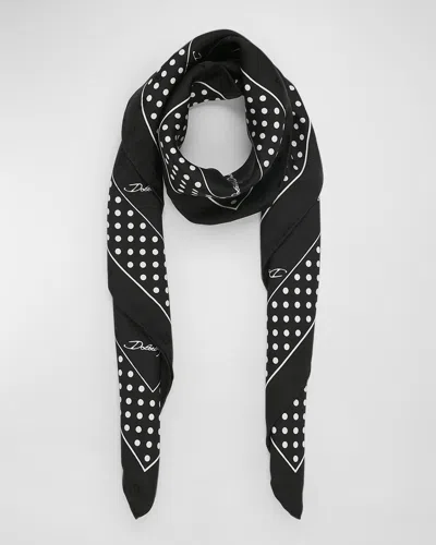Dolce & Gabbana Dg Monogram Jacquard Silk Twill Scarf In Multi