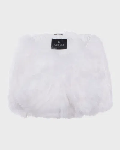 Gorski Select Lamb Shearling Stole In White
