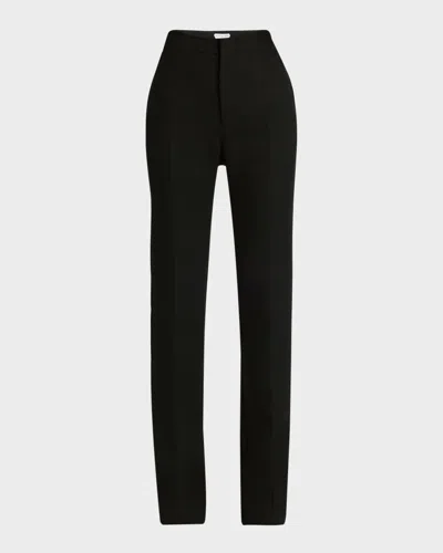 Bottega Veneta Wool Twill Flare Trousers In Black