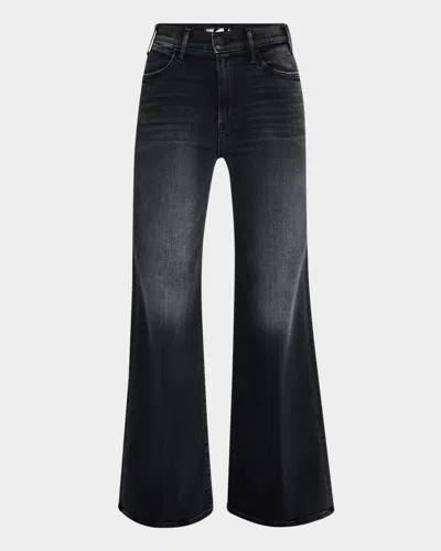 Mother The Hustler Roller Sneak Jeans In Black