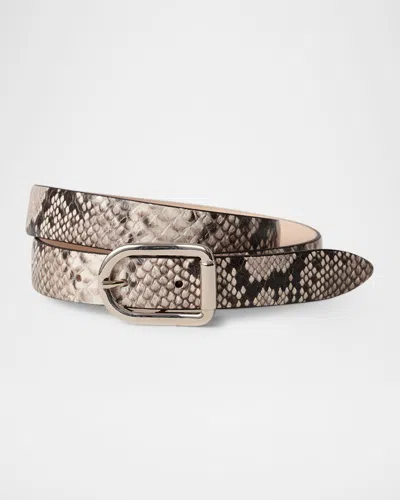 Dehanche Mija Snake-embossed Leather Skinny Belt