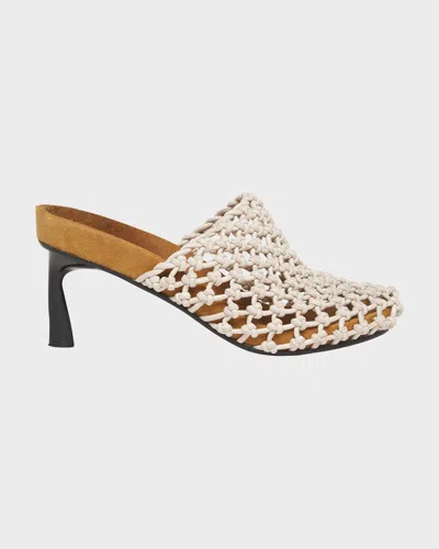 Stella Mccartney Terra Eco Net Stiletto Mules In Brown