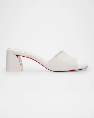 Christian Louboutin 55mm Jane Leather Mule Sandals In White