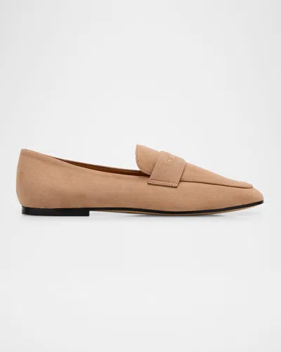Tod's Suede Bar Detail Loafers In Neutral