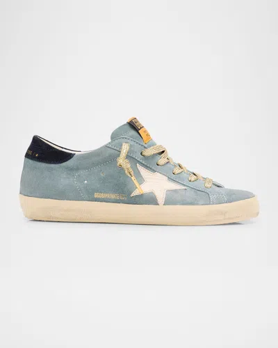 Golden Goose Super-star Low-top Suede Sneakers In Blue