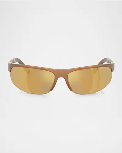 Miu Miu A02s Semi-rimless Oval Plastic Sunglasses In Beige