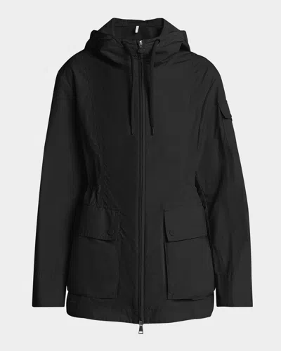 Moncler Leandro Short Hooded Parka In Black