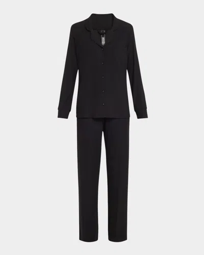 Skims Soft Lounge Ribbed Sleep Set In Black