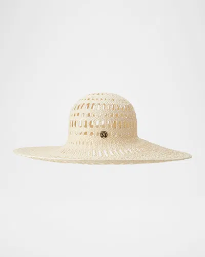 Maison Michel Gabi Perforated Straw Floppy Hat In Neutral