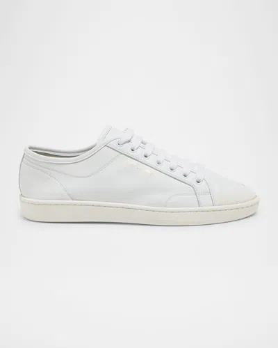 Saint Laurent Gym Leather Low-top Sneakers In White