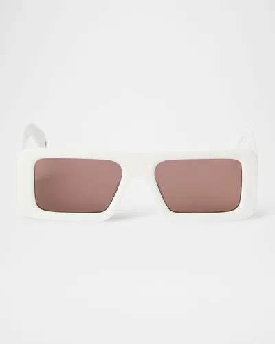 Off-white Troy Arrow Rectangle Sunglasses In White