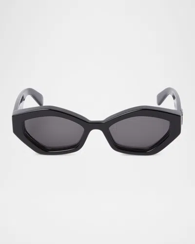 Off-white Hilo Arrow Cat-eye Sunglasses In Black