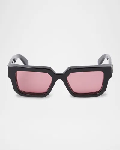 Off-white Silverstone Arrow Square Sunglasses In Black