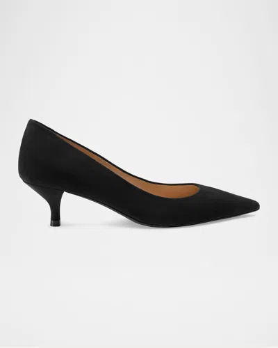 Stuart Weitzman 50mm Stuart Power Kitten-heel Pumps In Black