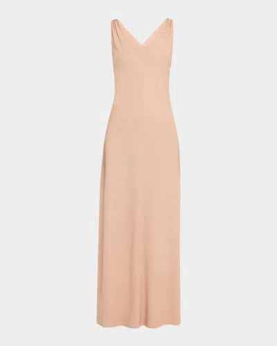 Loro Piana Callie Sleeveless Linen-crepe Maxi Summer Dress In Neutral