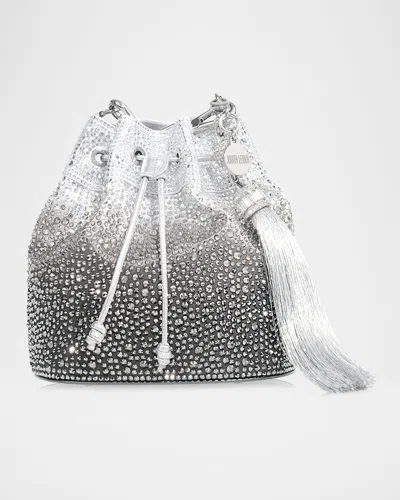 Judith Leiber Piper Gradient Crystal Bucket Bag In Silver