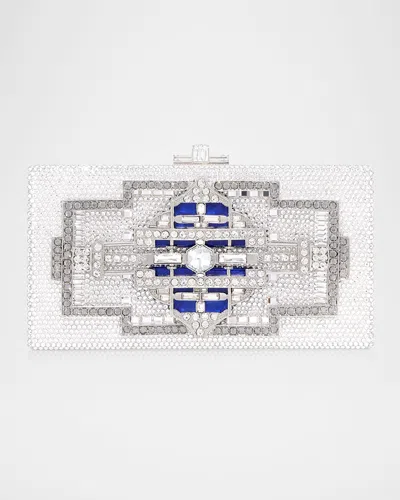 Judith Leiber Lillian Sleek Crystal Rectangle Clutch Bag In Silver