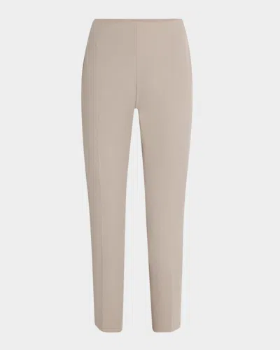 Lafayette 148 Stanton Cropped Techno Stretch Twill Pants In Neutral