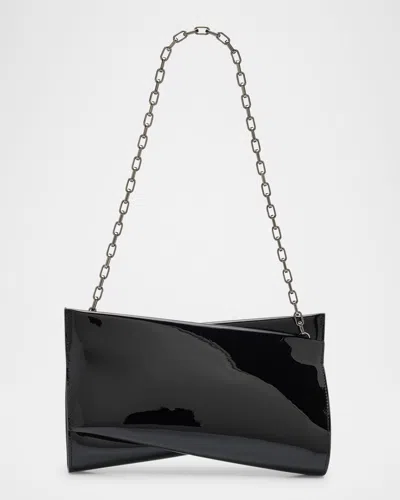 Christian Louboutin Loubitwist Small Clutch Bag In Patent Leather In Black