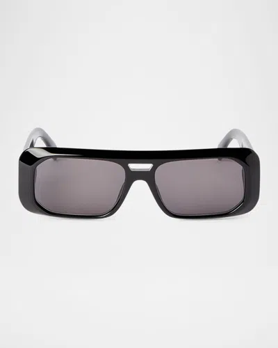 Palm Angels Willow Rectangle Acetate Sunglasses In Black